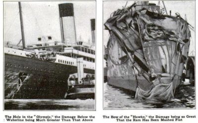 La collision entre le RMS Olympic et le HMS Hawke